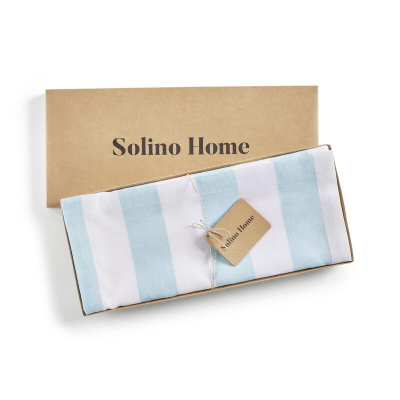 Solino Home 100% Pure Linen Table Runner - Cabana Stripe