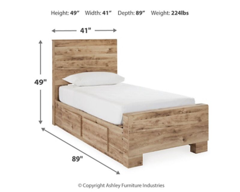 Hyanna Twin Panel Bed/2 Side Storage