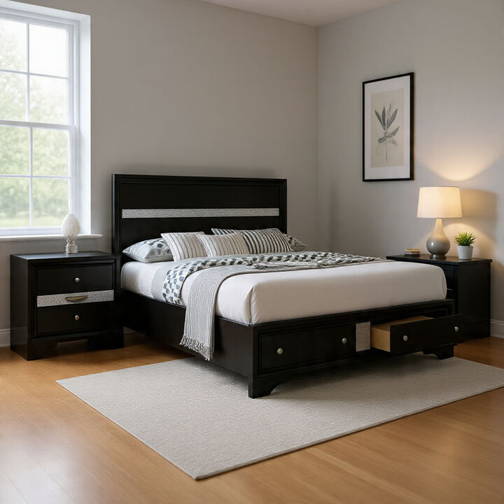 Bedroom Set, Wood, 2 Piece Set with Nightstand