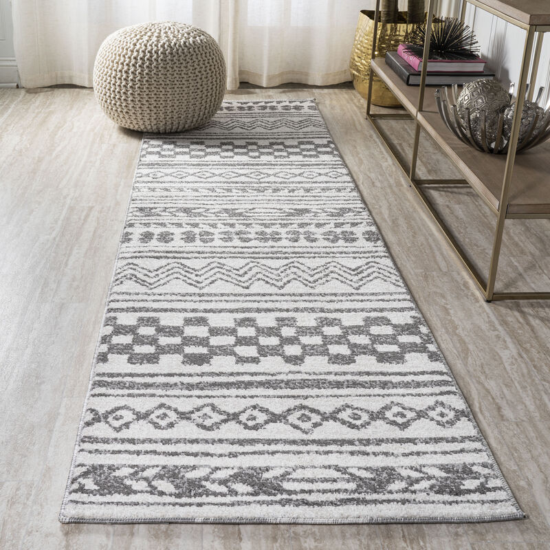 Imlil Tribal Geometric Stripe Area Rug