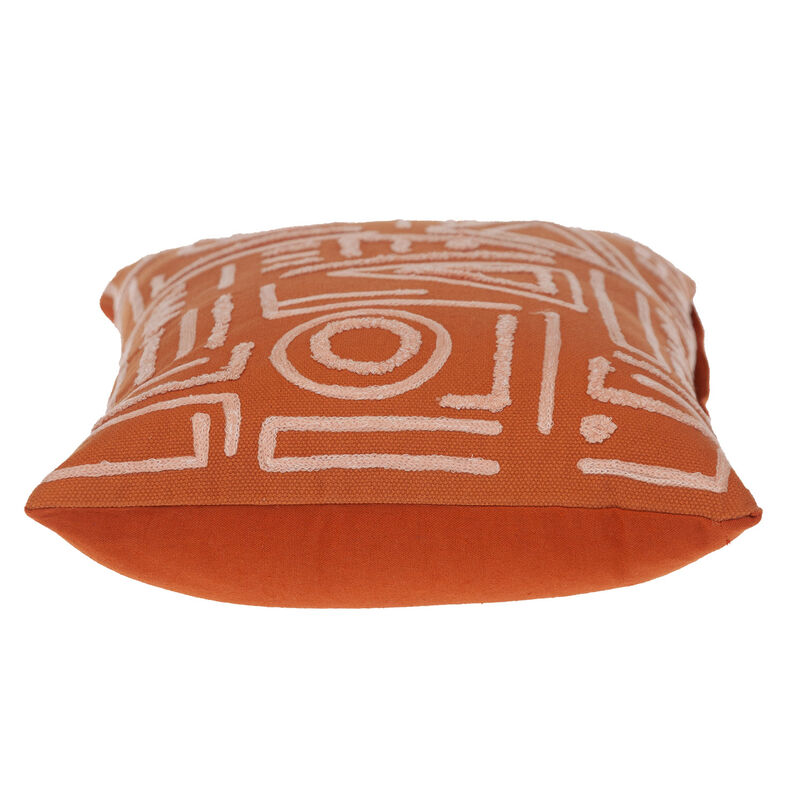 HomeRoots 14" X 20" Pink and Orange Geometric Cotton Throw Pillow image number 2