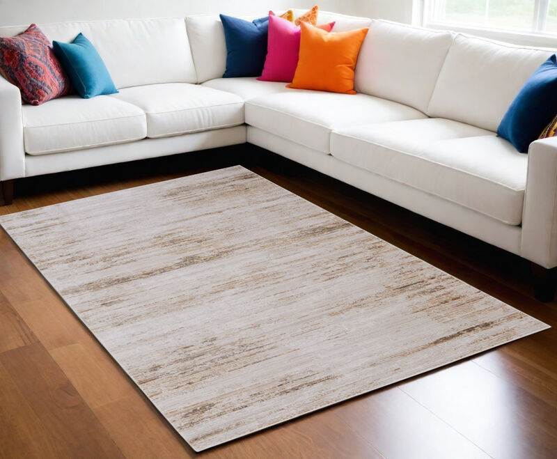 HomeRoots Abstract Power Loom Worn Faded Area Rug image number 1