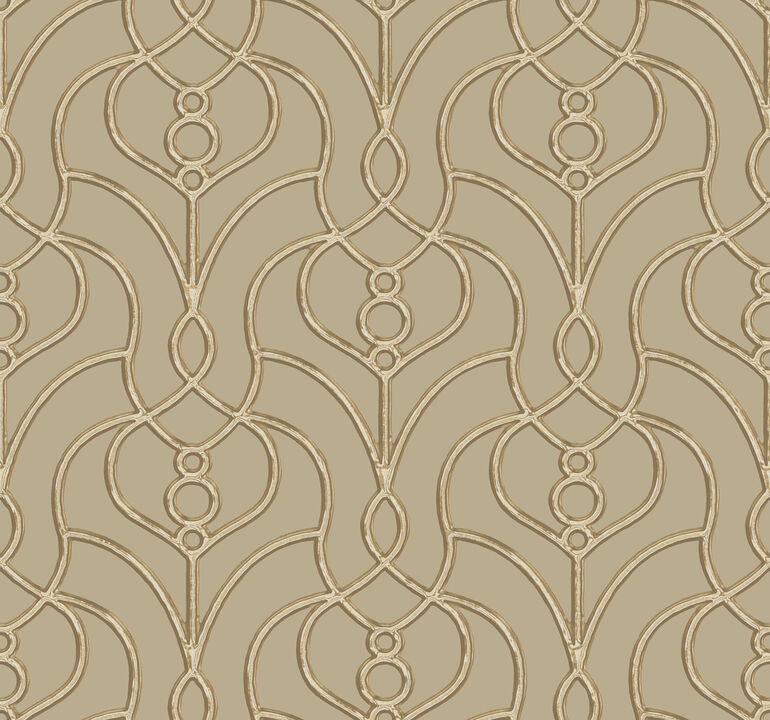 Divine Trellis Taupe Wallpaper