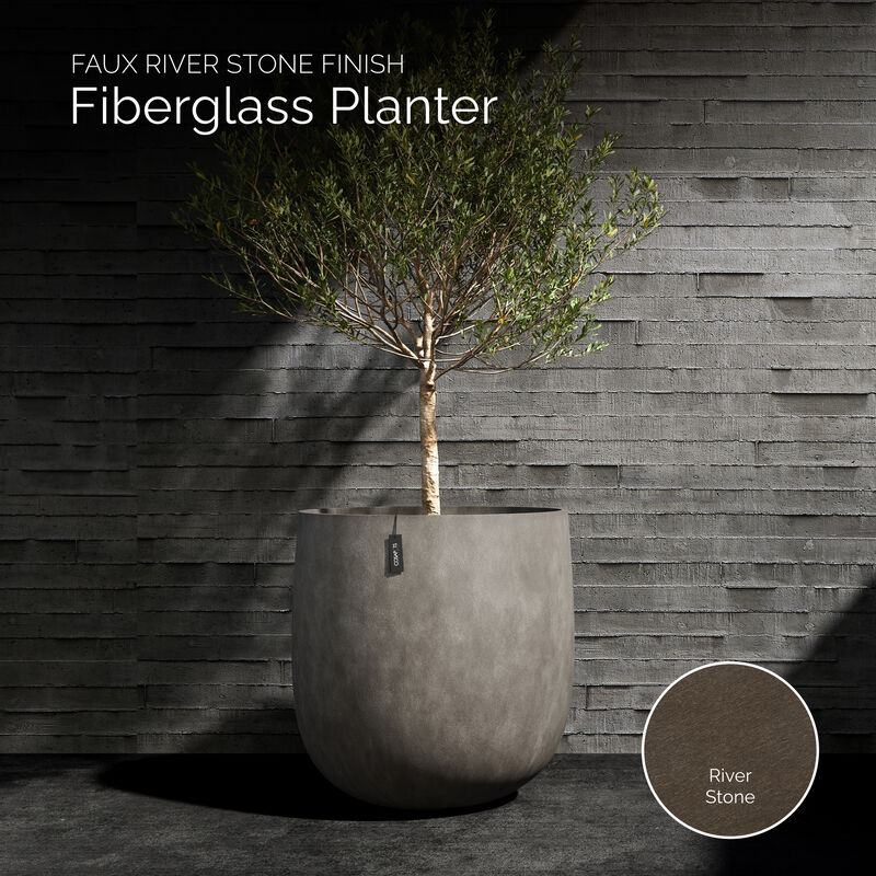 COSAPOTS Mondo Large Planter - Fiberglass Indoor/Outdoor and Weather-Resistant Round Planter