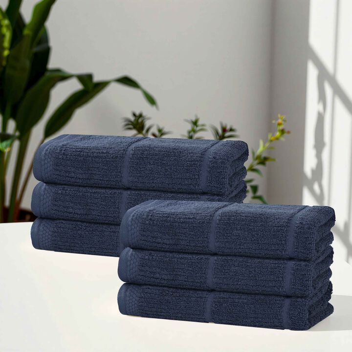 Soft Hand Towels Set of 6 in Smart Twist Viscose Cotton Blend