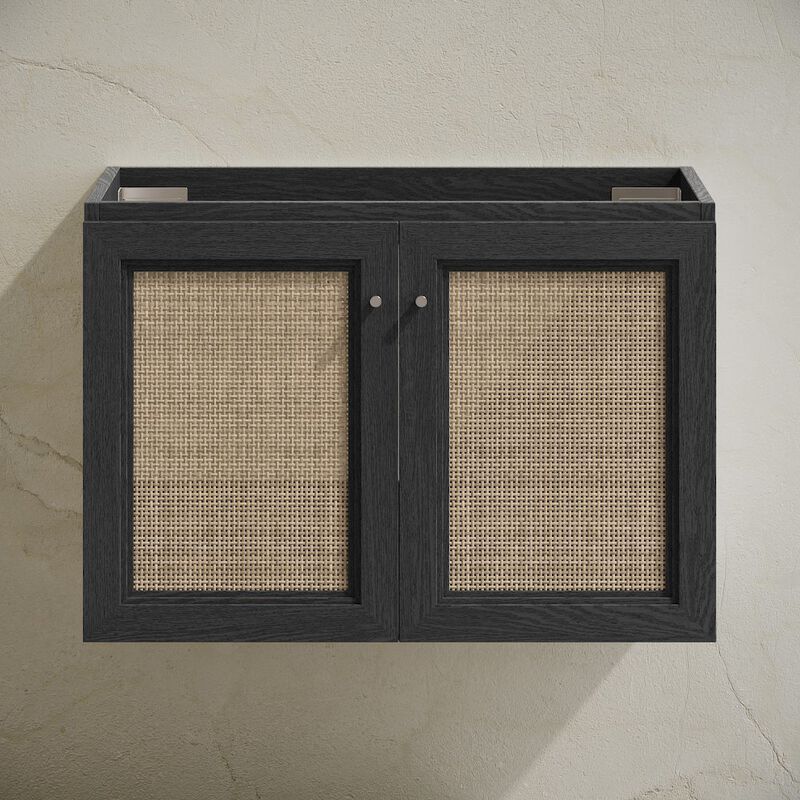 Classe 30" Wall-Mounted Bathroom Vanity in Black Oak without Sink Top image number 3