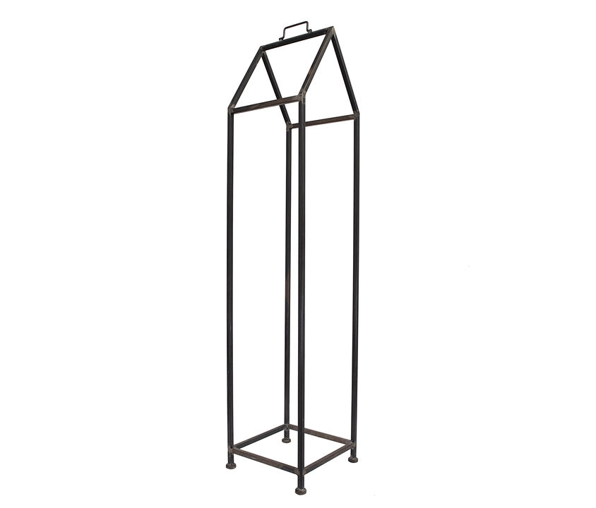 Metal House Shaped Fire Wood Holder with Handle