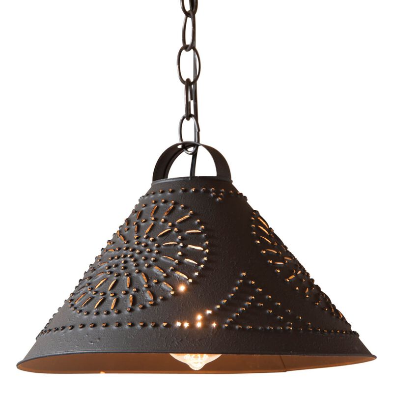 Hitchcock Shade Light Tin Pendant In Textured Black image number 0