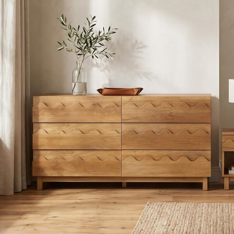 60" W Modern 6-Drawer Storage Dresser Chest image number 1