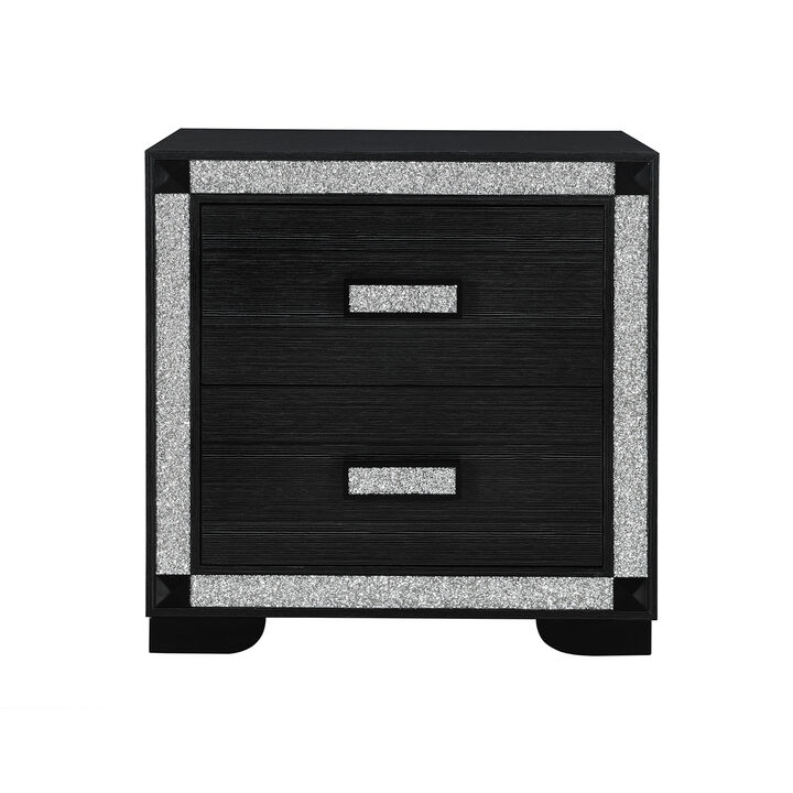 Soleil Charcoal Contemporary Nightstand