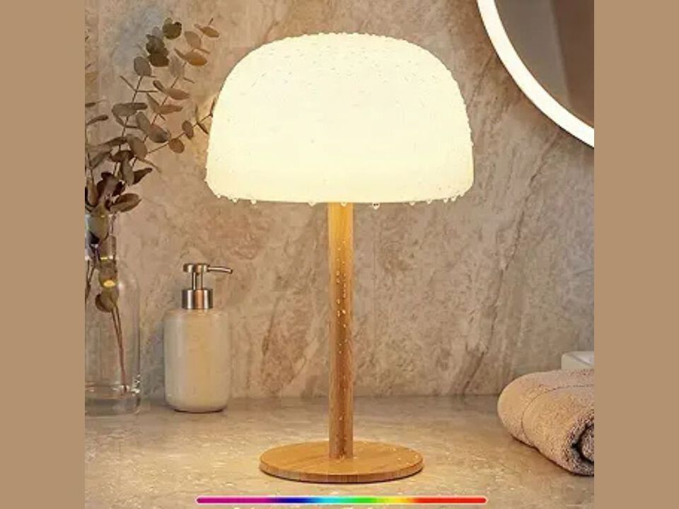 Waterproof Shower Lamp Cordless Rechargeable RGB 15 Colors Bathroom LED Light