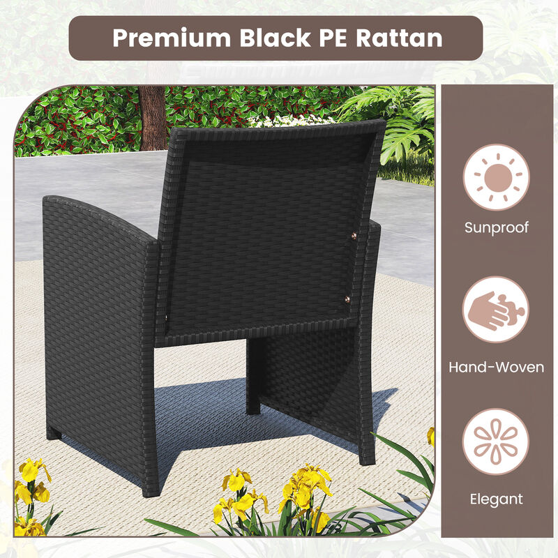 Outdoor 4 Piece Patio Furniture Set with Removable Cushions and Tempered Glass Table Top image number 5