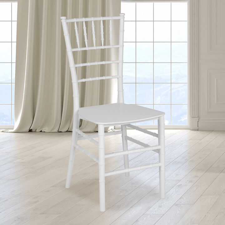 Flash Furniture HERCULES Series White Resin Stacking Chiavari Chair