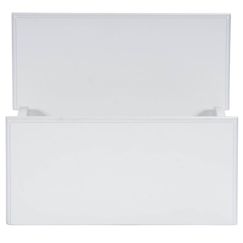 Hivvago 18 Inch White Wood Footstool