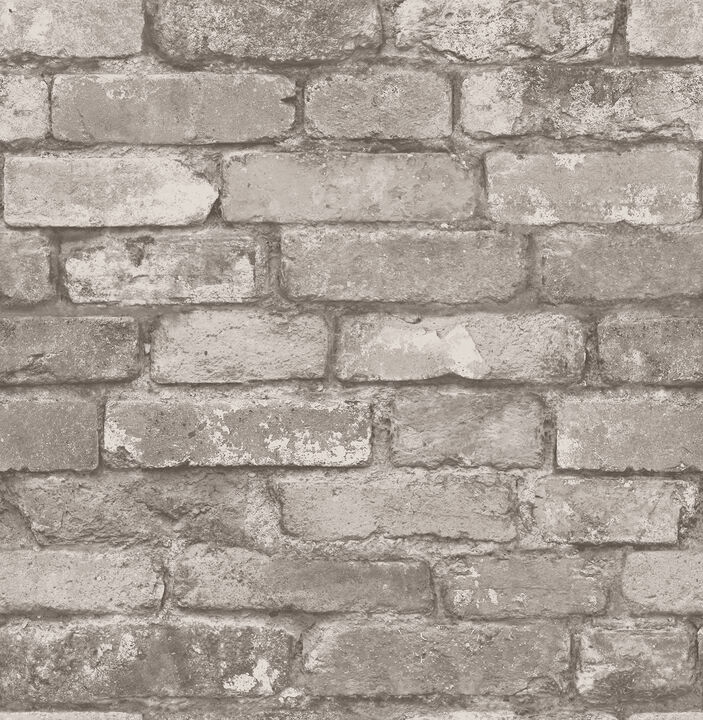 Davis Light Grey Rustic Brick Wallpaper (Set of 2)