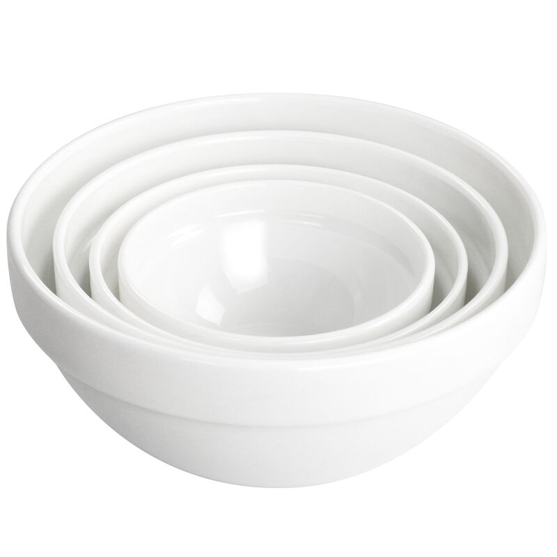 Ultra White Shadow 8 Piece Tempered Opal Glass Bowl and Lid Set in White image number 3