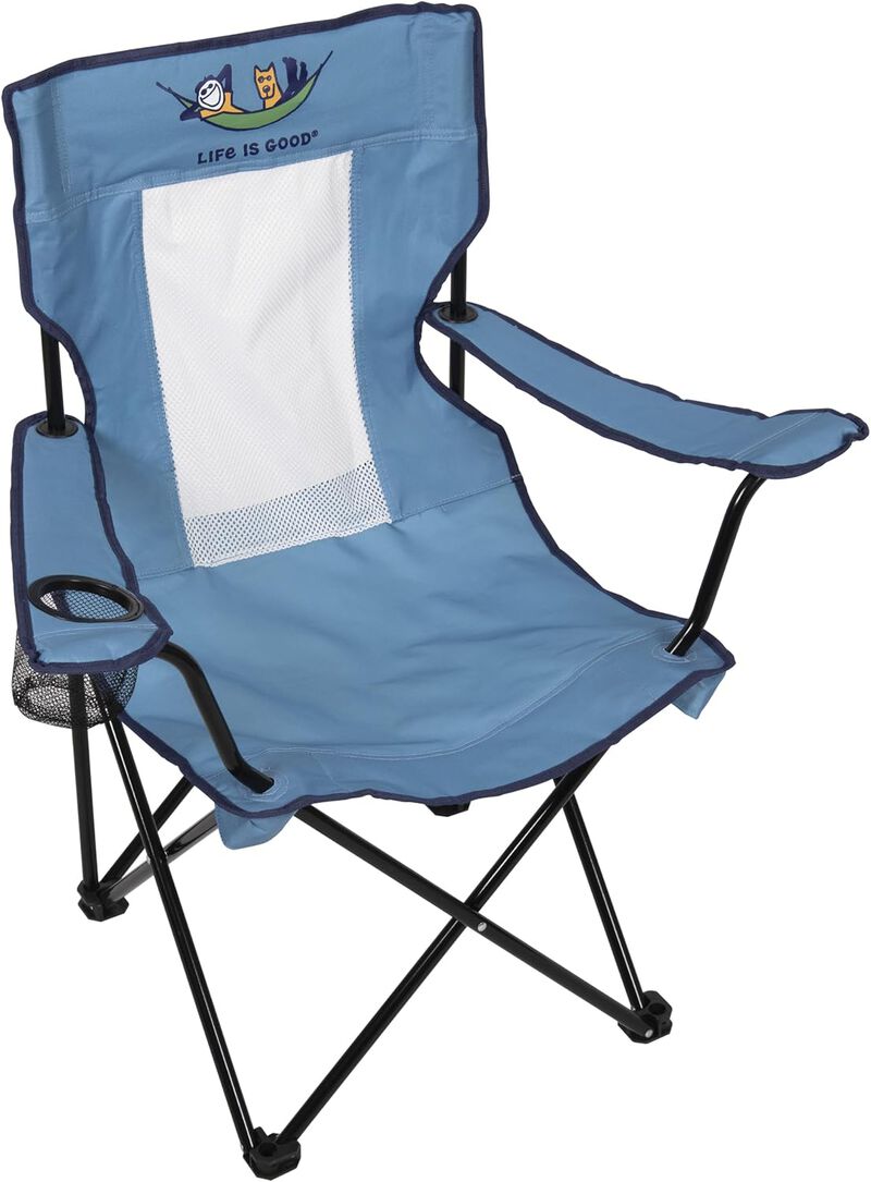 Life is Good&reg; 3 x 3 x 3 ft Blue Mesh Back Quad Chair image number 0