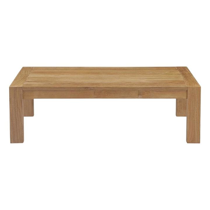 Outdoor patio wood coffee table with sturdy design and classic finish
