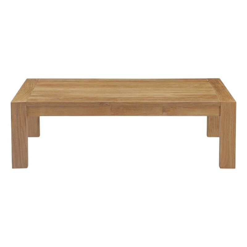 Outdoor patio wood coffee table with sturdy design and classic finish image number 1