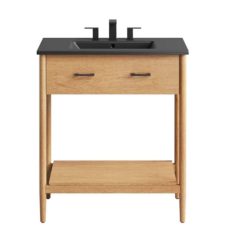 Modway EEI-6663-NAT-BLK Zaire 30" Bathroom Vanity, Natural Black image number 3