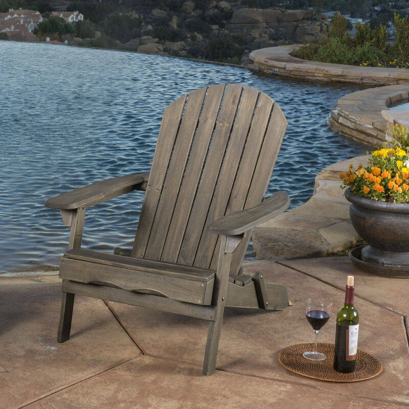 Merax Acacia Wood Folding Adirondack Chair image number 1