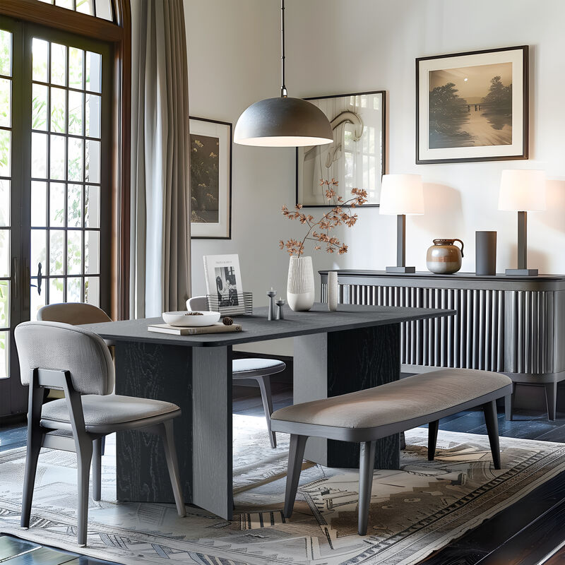 67" Farmhouse Large Rectangle Yellow Dining Table for 4-6 People with V-Shaped Legs for Dining Room and Living Room