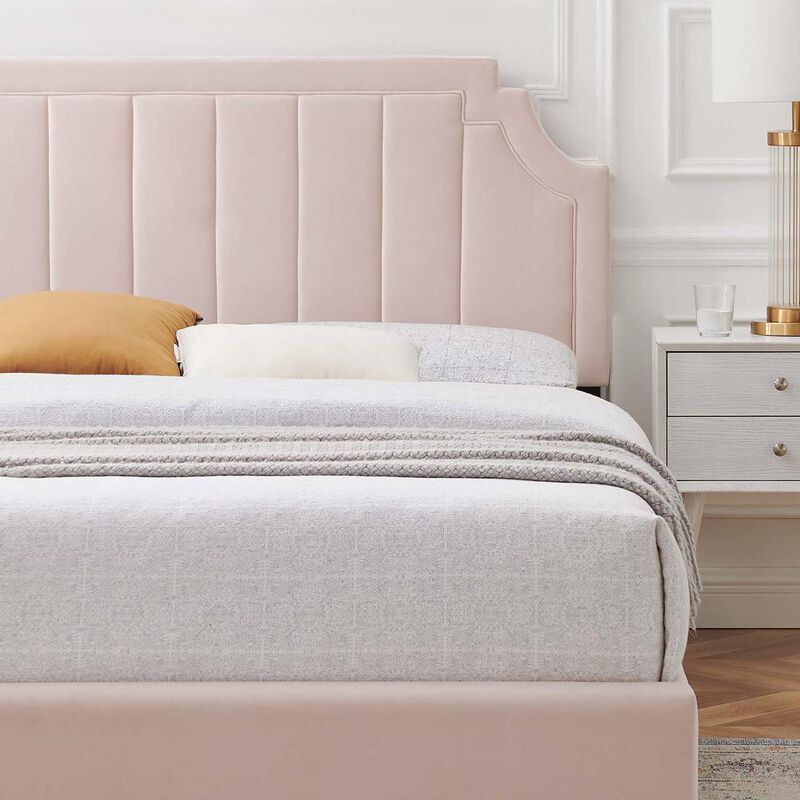 Sienna Performance Velvet Queen Platform Bed image number 9