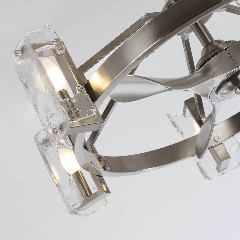 34" Modern Nickel 6-Light Ceiling Fan with Remote Control