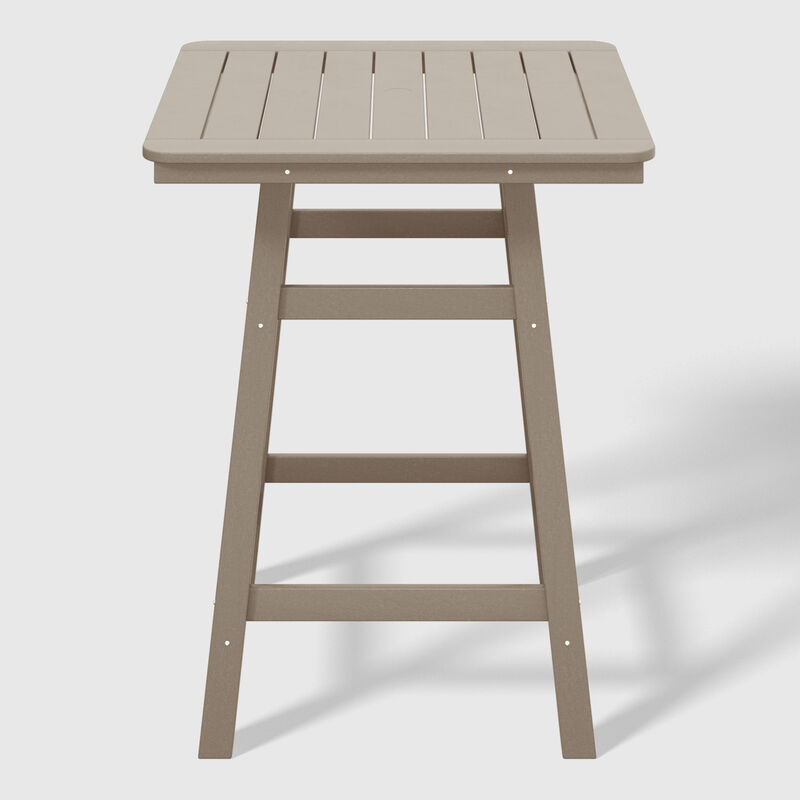 WestinTrends Square Outdoor Patio Counter High Bistro Bar Table With Umbrella Hole