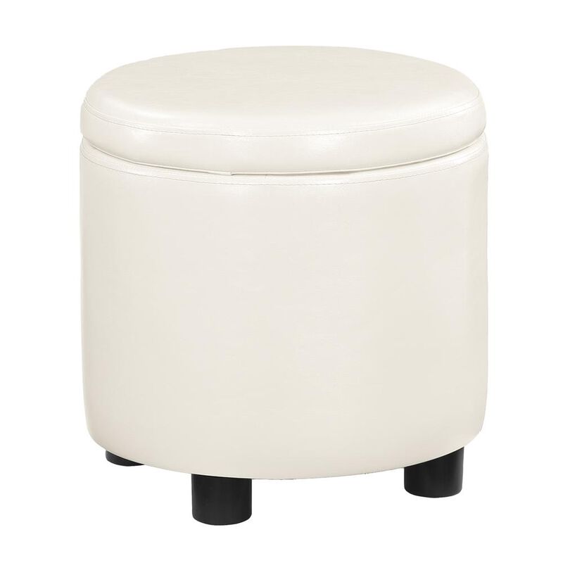 Convience Concept, Inc. Designs 4 Comfort Round Accent Storage Ottoman with Reversible Tray Lid