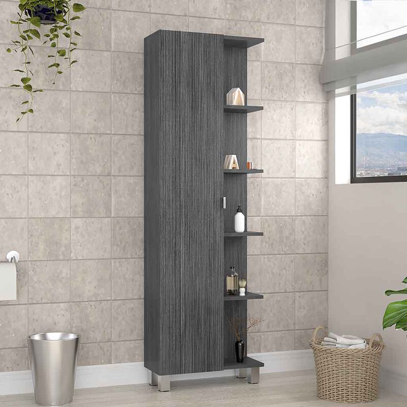 Corner Cabinet Womppi, Bathroom, Smoky Oak