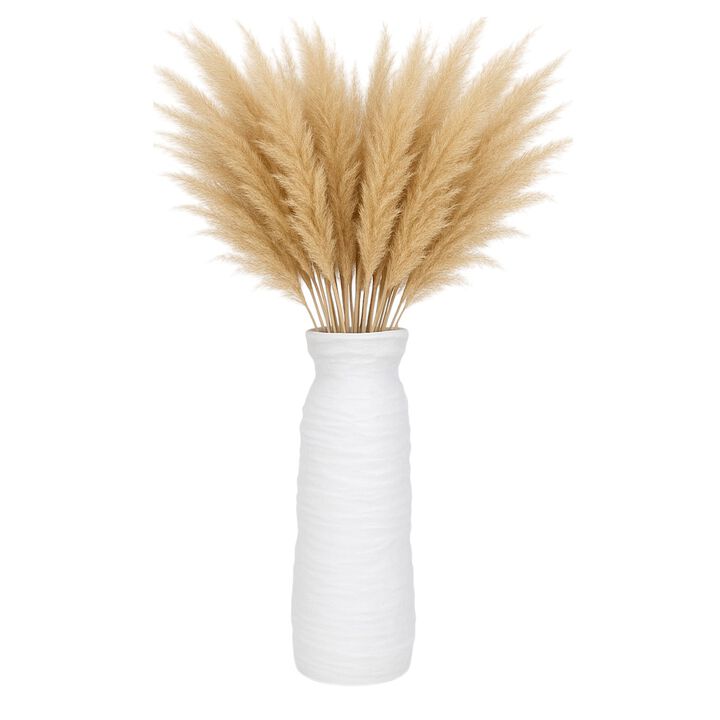 19" Horiz. Ribbed Matte Vase