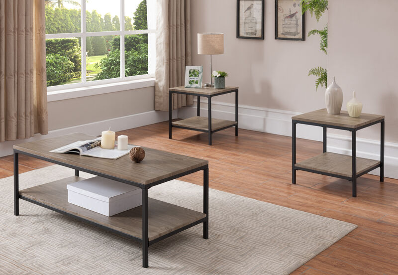 Kings Brand Furniture Helder 3-Piece Occasional Table Set, Black image number 1