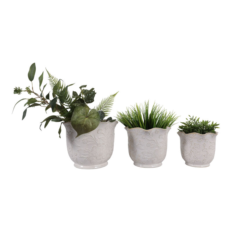 S/3 Floral Ruffle Planters image number 1