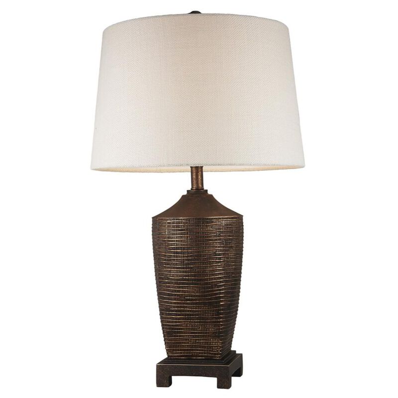 Hivvago Fantastic Rustic Ribbed Bronze Table Lamp