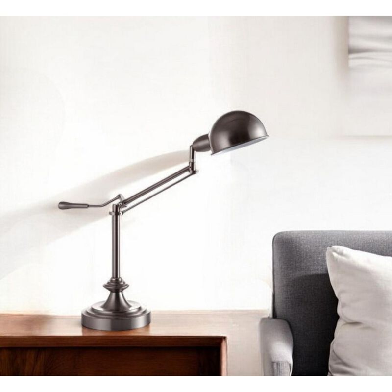 Hivvago Silver Metal Swing Arm Table Lamp