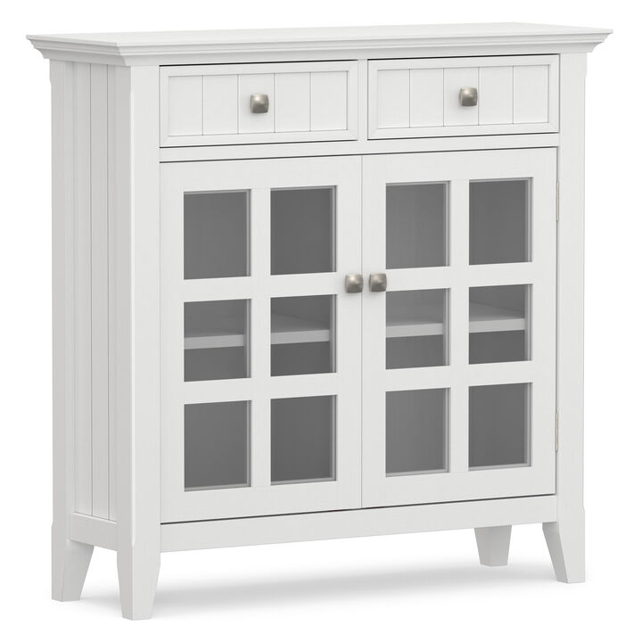 Acadian SOLID WOOD 36 inch Wide Transitional Entryway Hallway Storage Cabinet in White