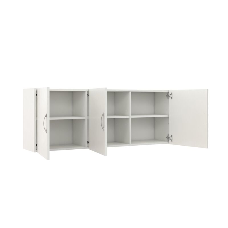 RealRooms Basin 54" 3 Door Wall Cabinet with Adjustable Shelf, White