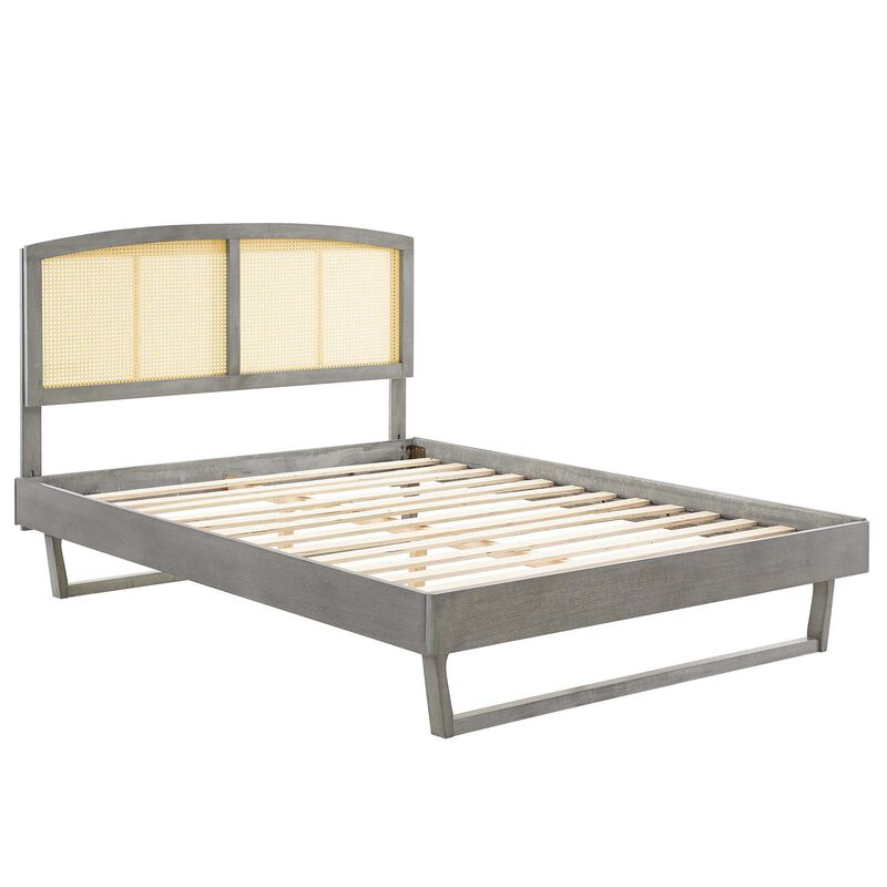 Modway - Sierra Cane and Wood Queen Platform Bed with Angular Legs image number 2