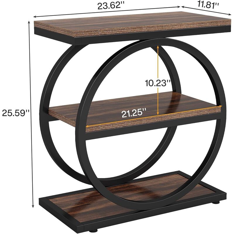 3-Tier End Table - Side Table with Metal Frame image number 5