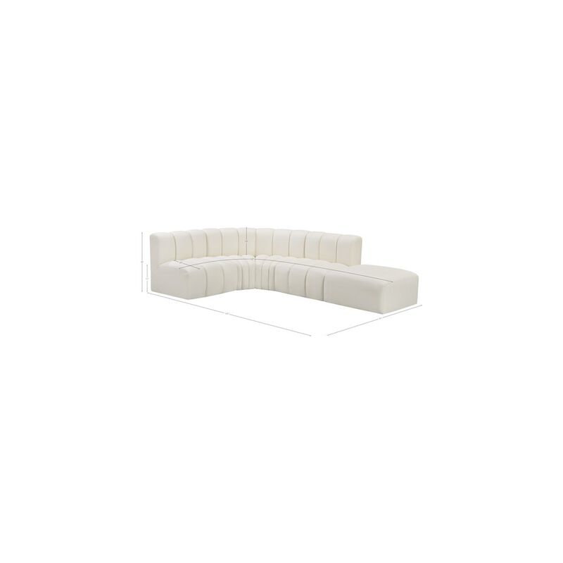 Meridian Furniture Arc Cream Vegan Leather Modular Sofa