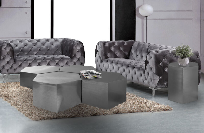 Meridian Furniture Hexagon Brushed Chrome End Table image number 8