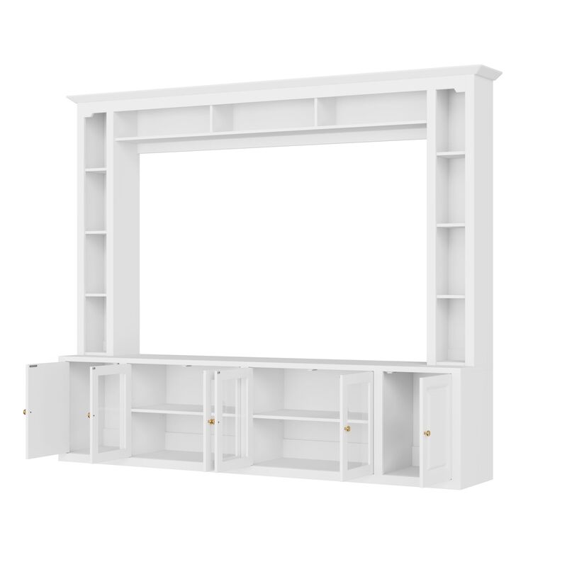 Clihome 4-Piece Modern Large Entertainment Center Wall Unit with Bookshelves for Living Room image number 0