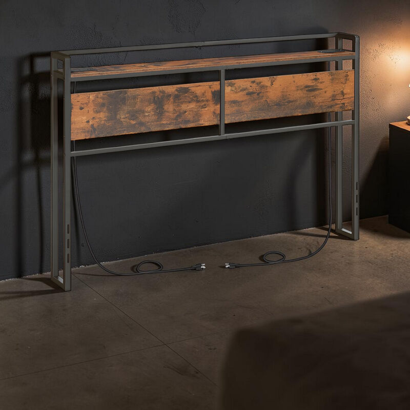 Adjustable Queen Headboard with 2 Power Outlets and 4 USB Charging Ports image number 1