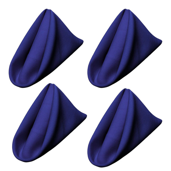 Polyester Poplin Cloth Napkins 18 by 18 Inch, Pack of 4 for Parties