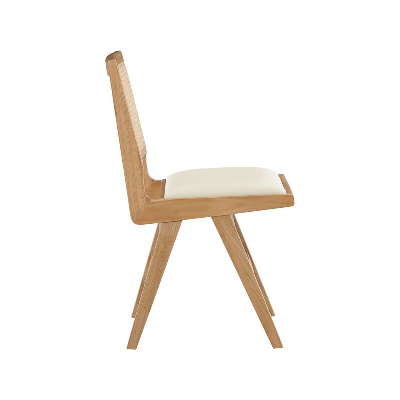 Meridian Furniture Abby Cream Vegan Leather Dining Side Chair, Set of 2