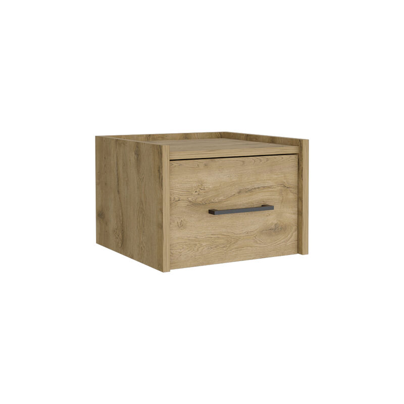 HomeRoots 10" Beige One Drawer Faux Wood Nightstand