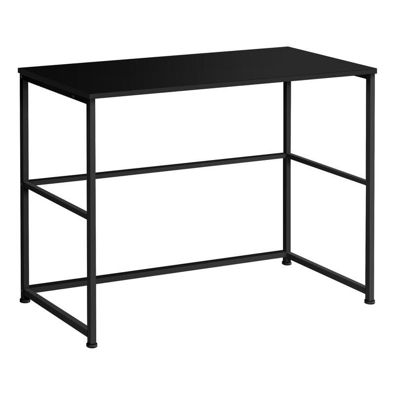 Monarch Specialties I 7776 Computer Desk, Home Office, Laptop, Left, Right Set-up, Storage Drawers, 40"L, Work, Metal, Laminate, Black, Contemporary, Modern