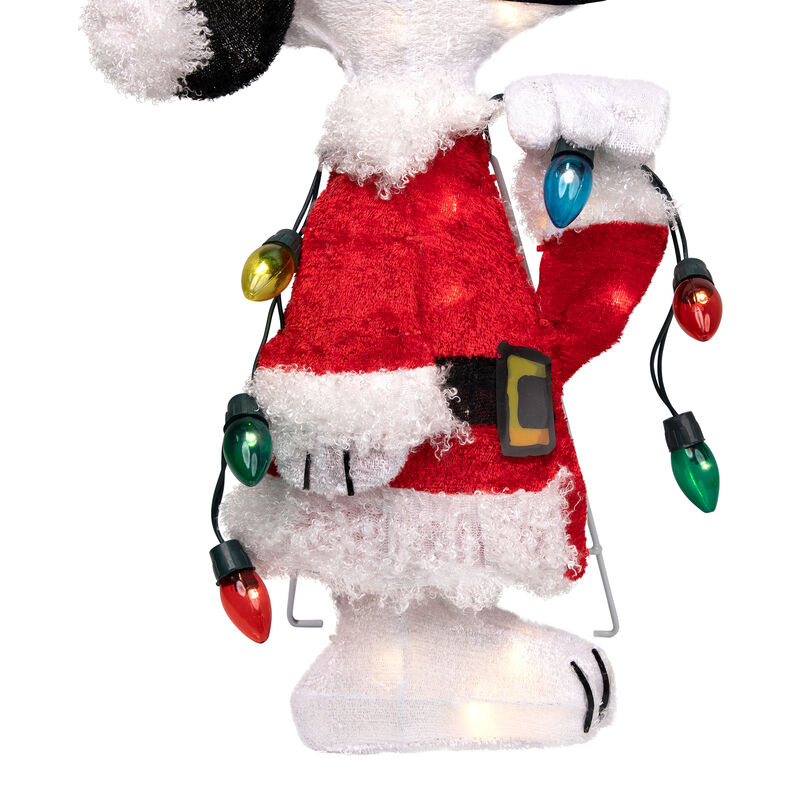 24" Lighted Santa Snoopy with String Lights Outdoor Christmas Yard Decoration image number 6