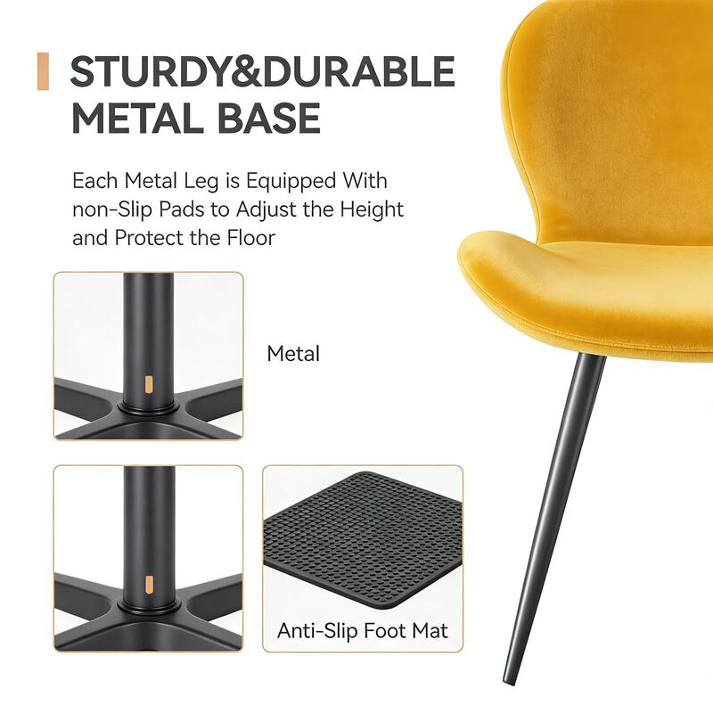 Modern Midcentury PU Leather Dining Chair Set of 4 image number 4